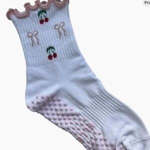 Elle Kay Bow and Cherry Grip Socks